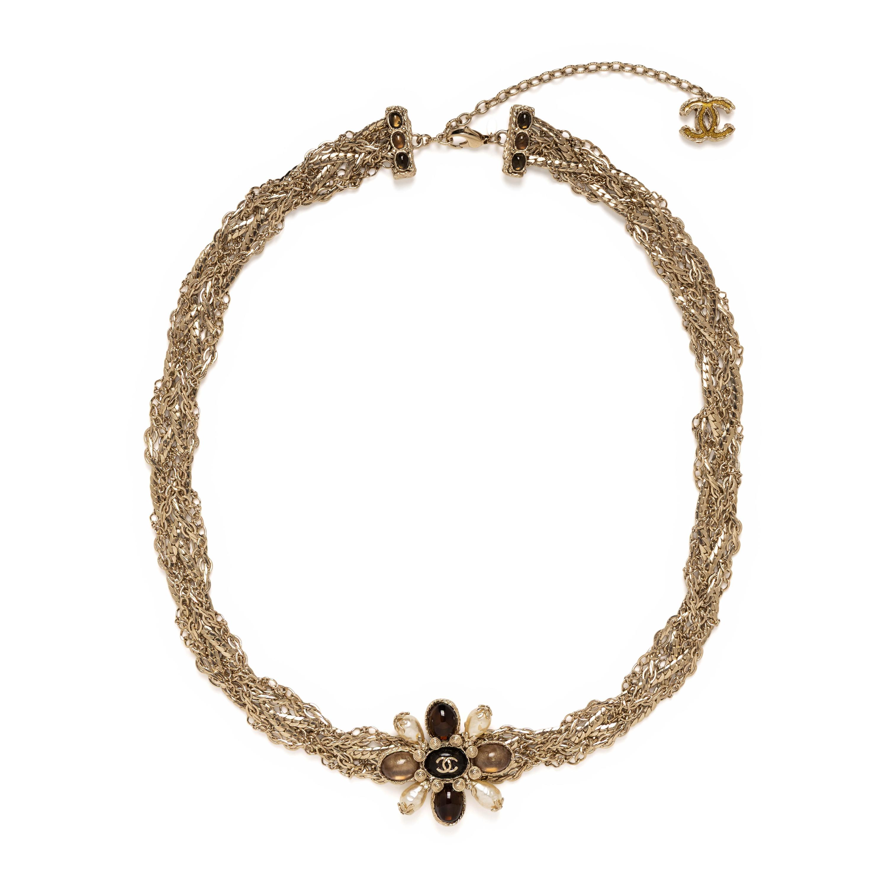 Chanel, Braided Chain Belt with Gripoix Byzantine Cross Buckle