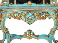 A Painted Italian Baroque Style Console Table and Mirror