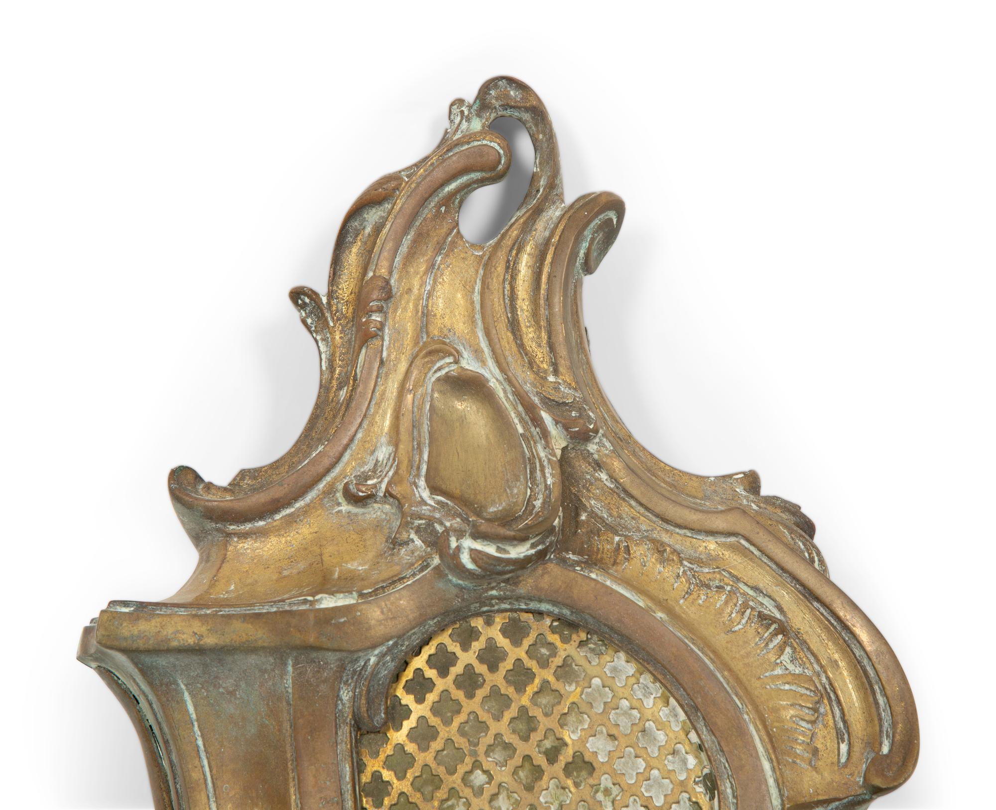 A Louis XV Style Gilt Bronze Cartel Clock