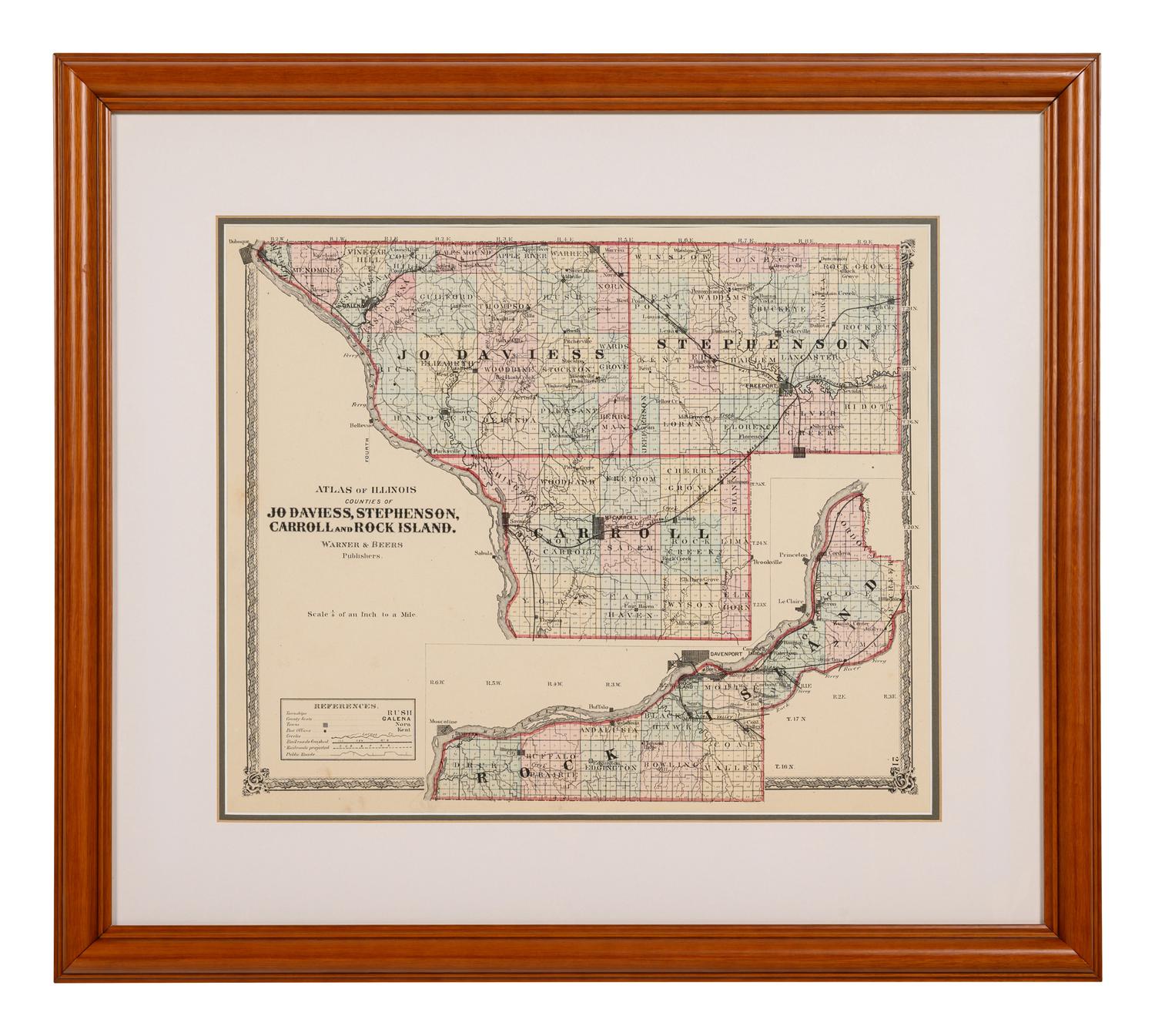 A group of 14 19th and 20th century maps, comprising: