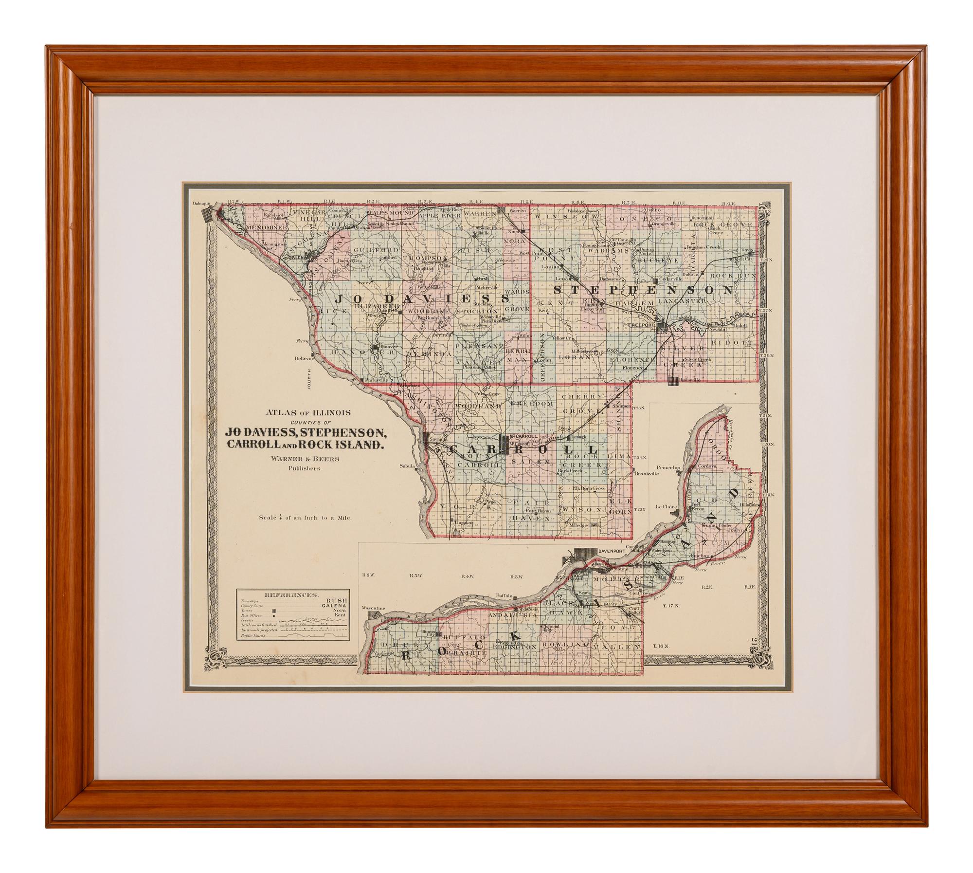 A group of 14 19th and 20th century maps, comprising: