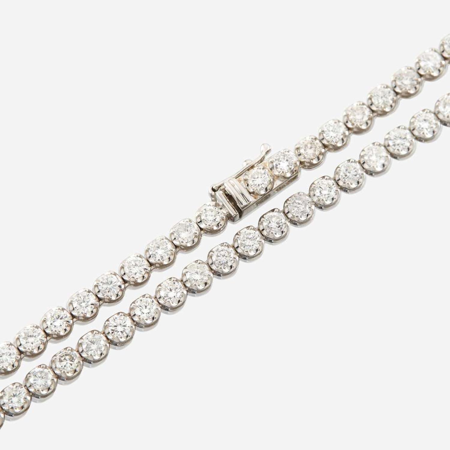 A diamond and white gold necklace
