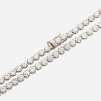 A diamond and white gold necklace