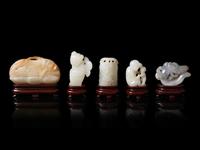 Five Small Chinese Jade Toggles