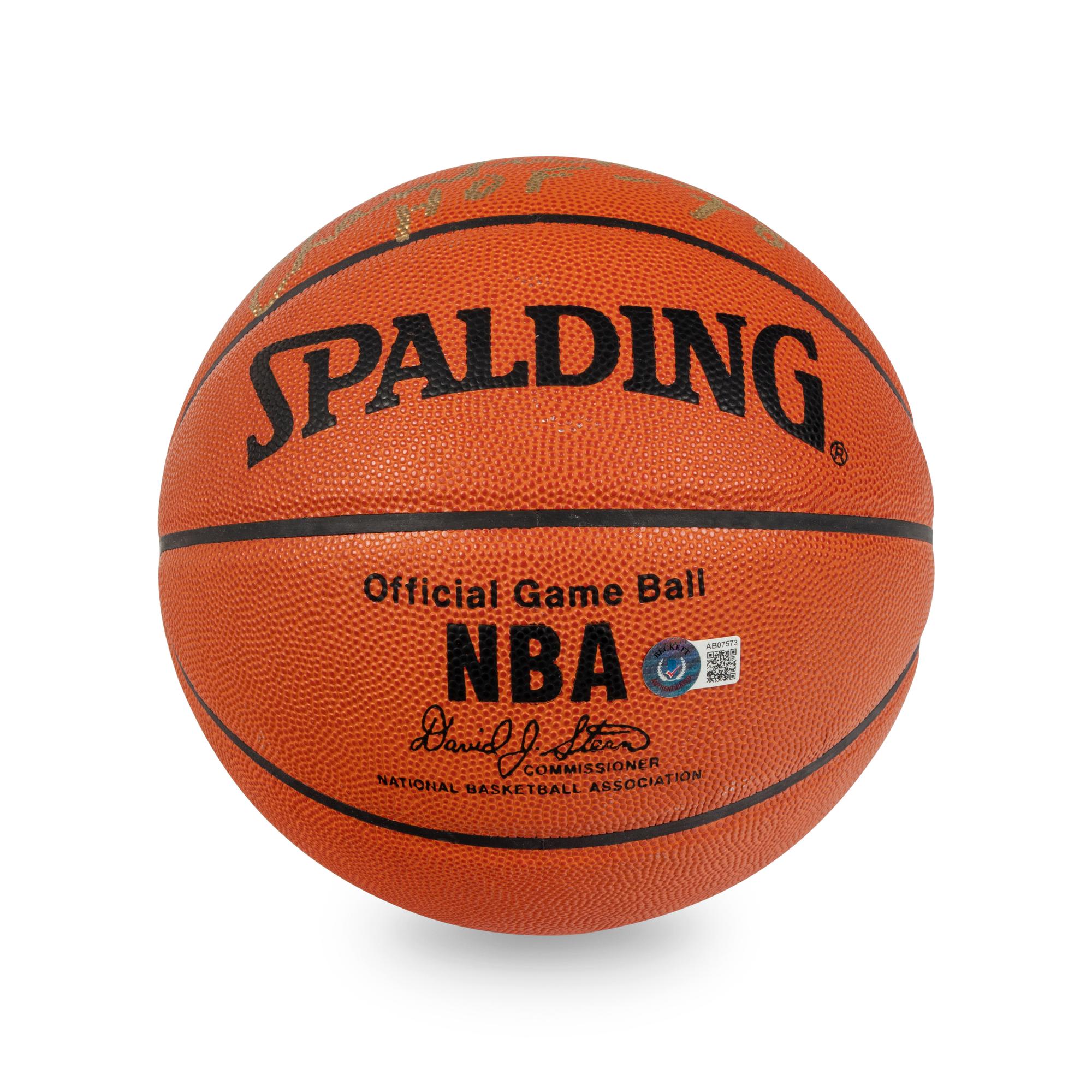 A Wilt Chamberlain Signed Autograph Basketball (Beckett Authentication Services BAS Certified),