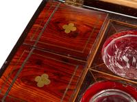 A Regency Brass Inlaid Tulipwood Tea Poy