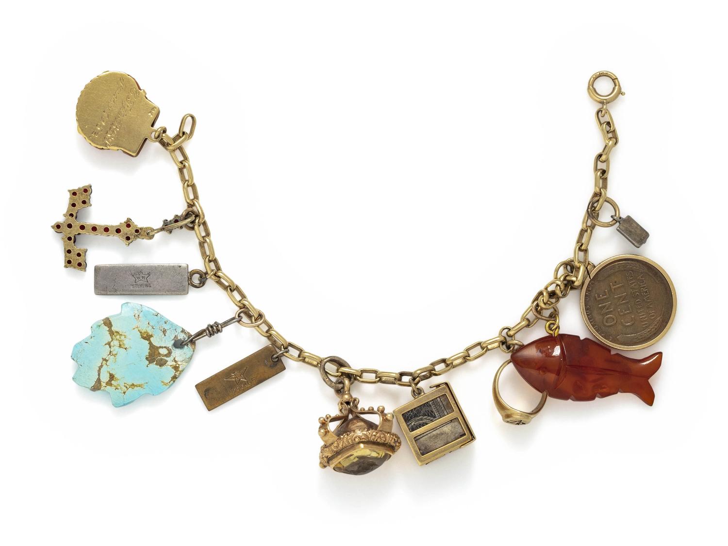 YELLOW GOLD AND MULTIGEM CHARM BRACELET