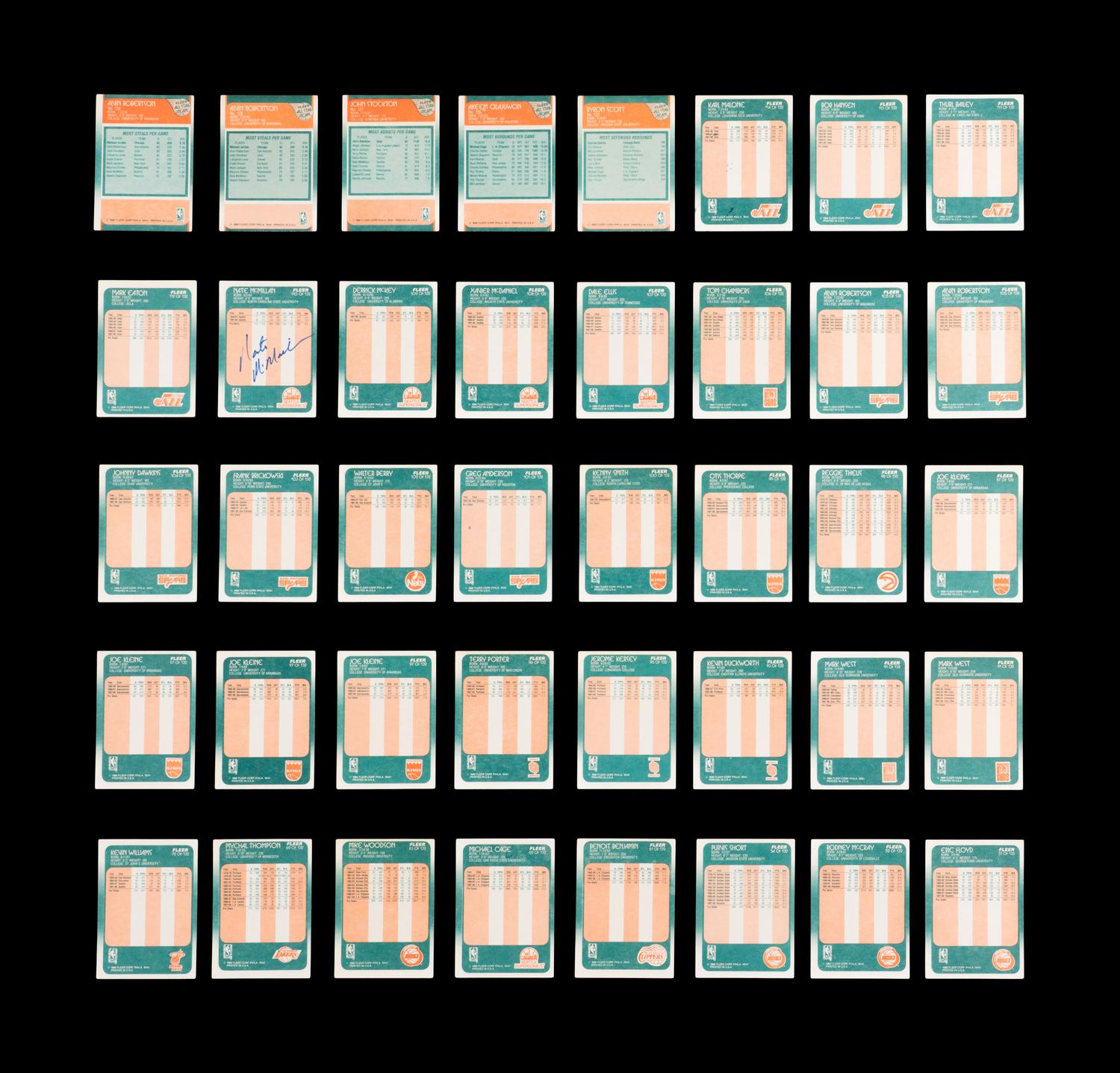 A Collection of 1988 Fleer Signed Autograph Basketball Cards (52)