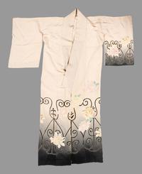 Three Japanese Embroidered Silk Kimono
