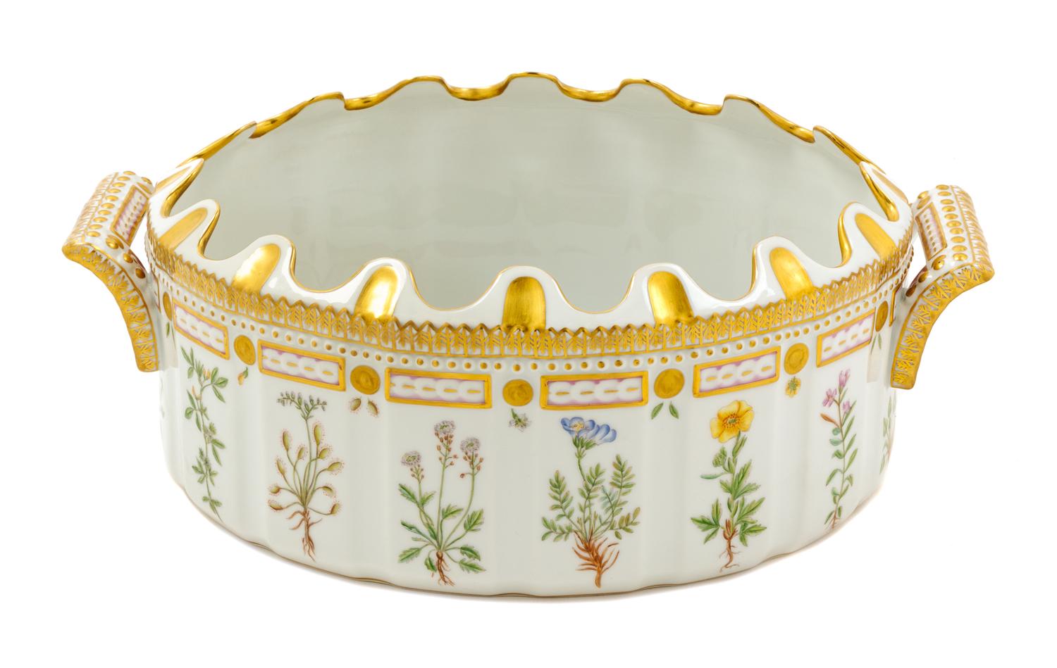 A Royal Copenhagen Flora Danica Monteith Height 4 3/4 x width 13 inches. — 20TH CENTURY