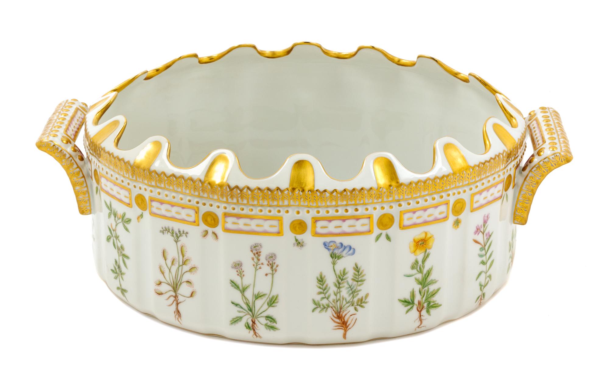 A Royal Copenhagen Flora Danica Monteith Height 4 3/4 x width 13 inches. — 20TH CENTURY