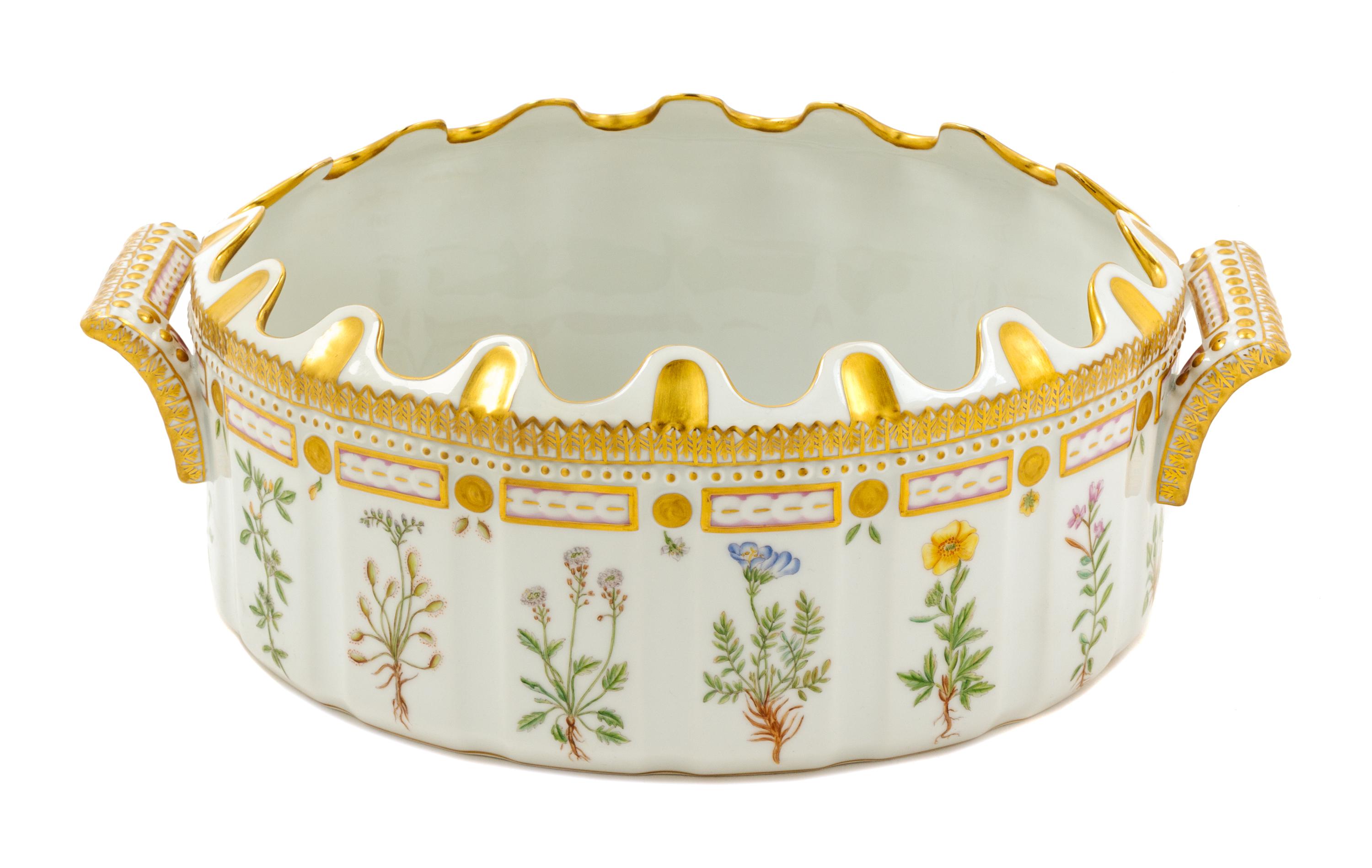 A Royal Copenhagen Flora Danica Monteith Height 4 3/4 x width 13 inches. — 20TH CENTURY