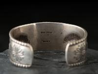 Coin Silver and Turquoise Cuff Bracelet