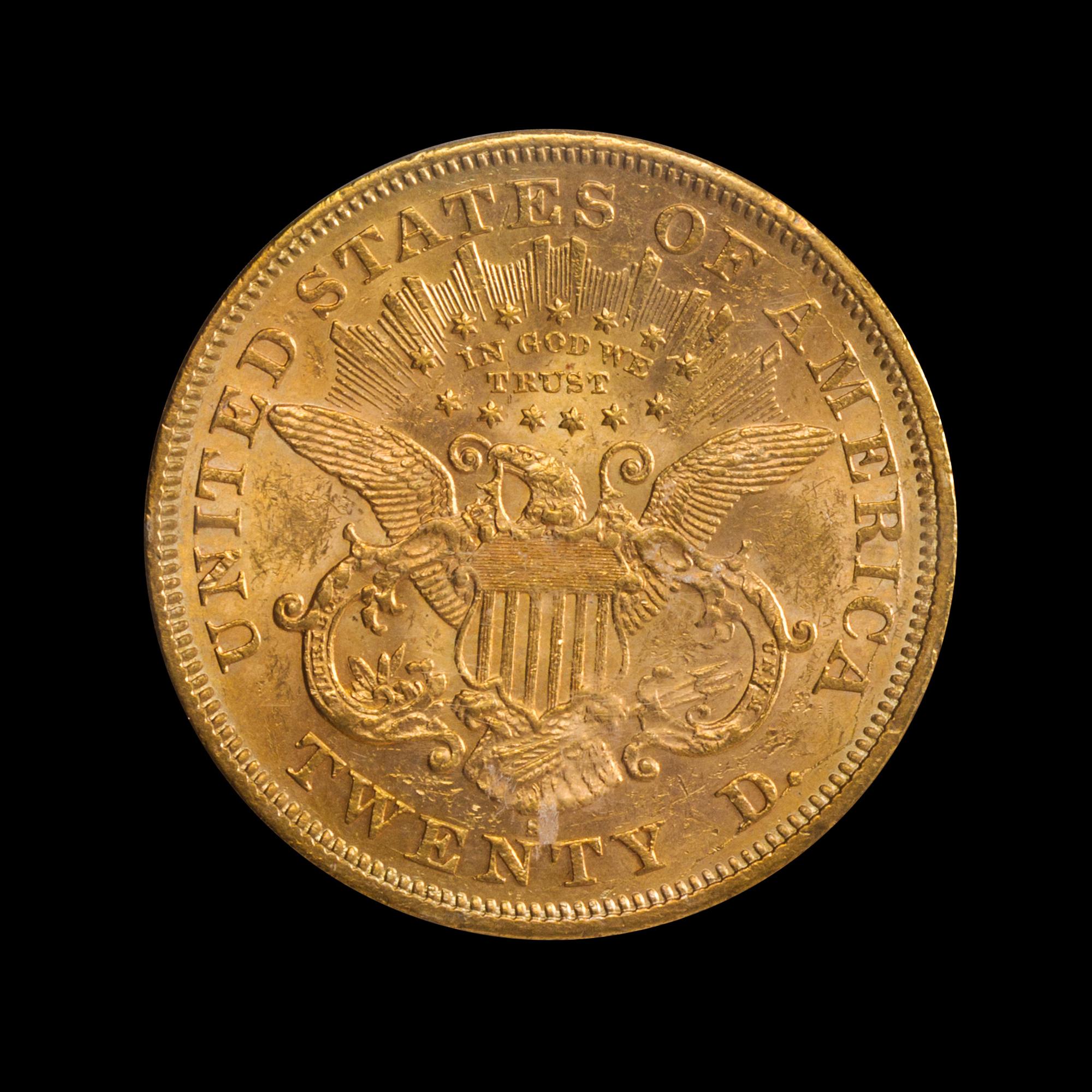 A United States 1874-S Liberty Head $20 Gold Coin