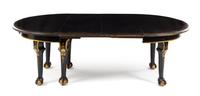 An Irish Painted and Parcel Gilt Extension Dining Table Height 29 3/4 x diameter of top 57 inches (closed). — 19TH CENTURY