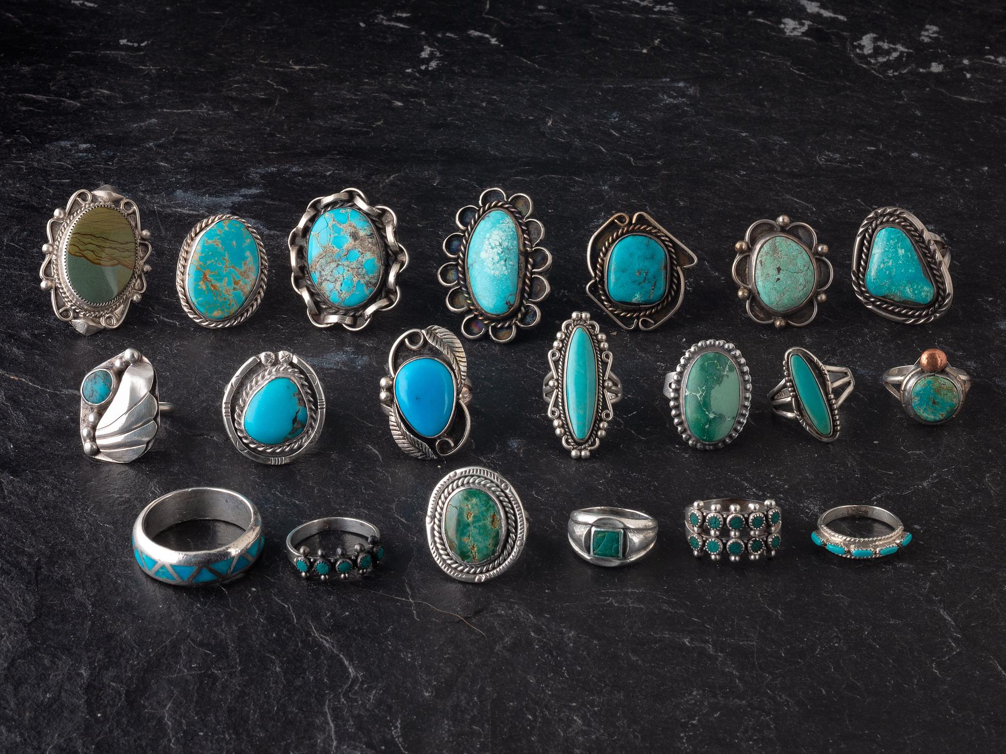 Navajo and Southwestern-style Silver and Turquoise Rings