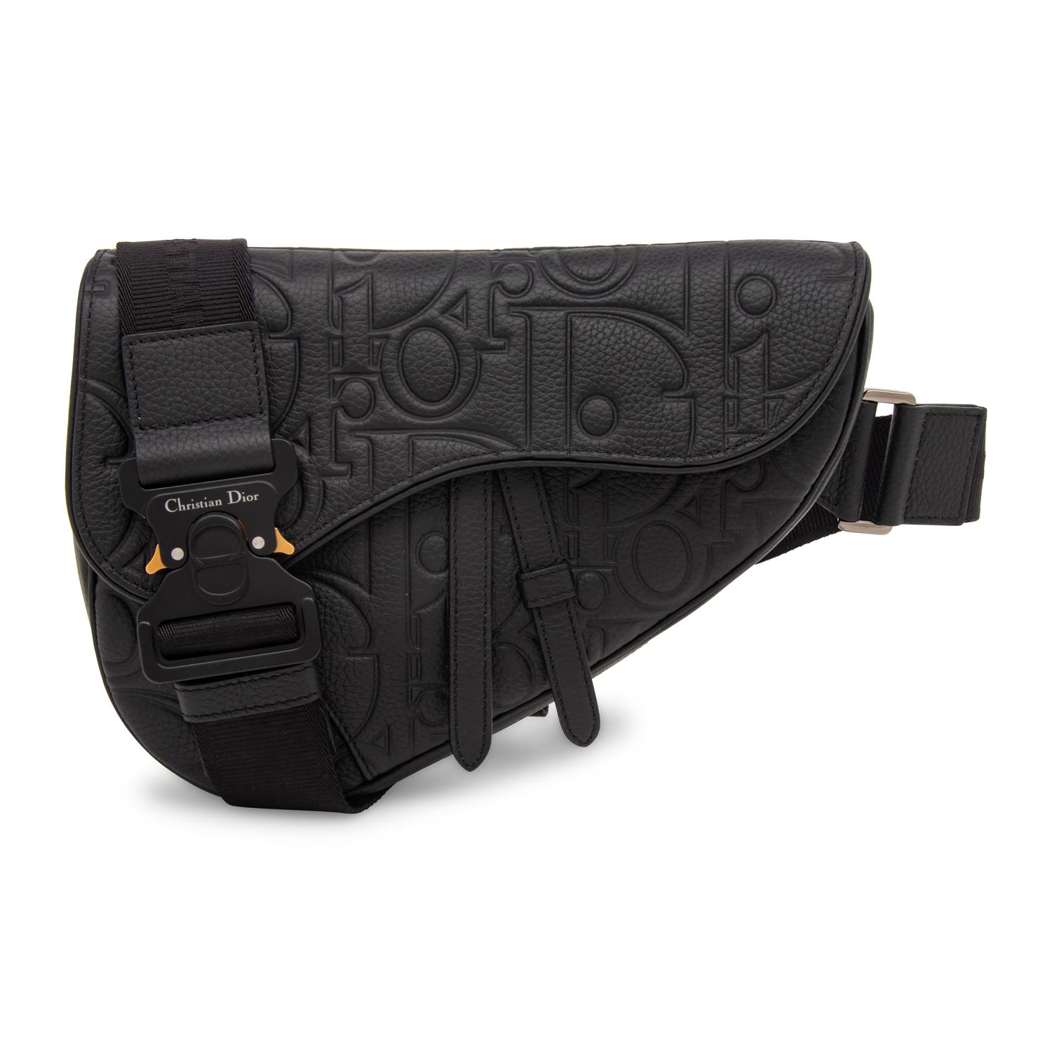 Christian Dior, Men's Black Saddle Bag