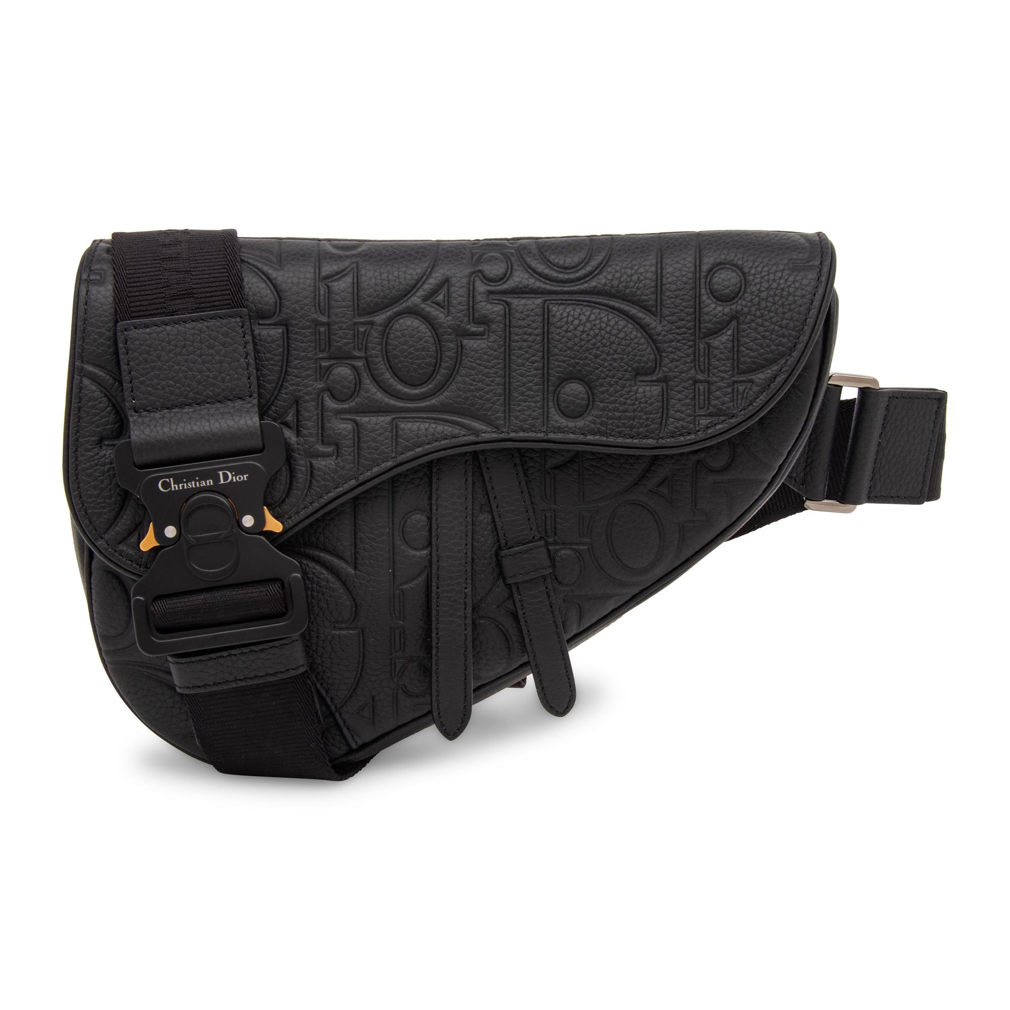 Christian Dior, Men's Black Saddle Bag