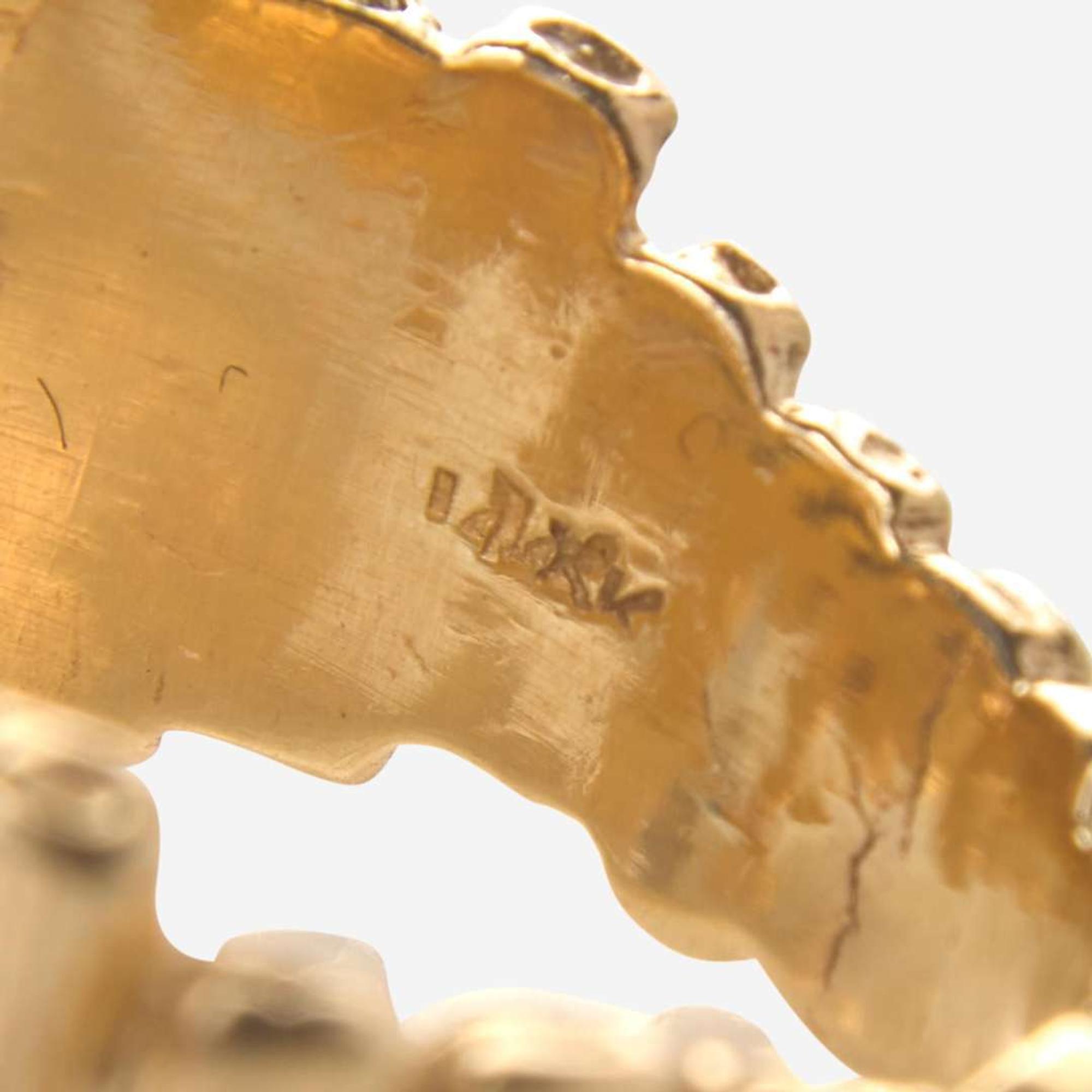 A Collection of Three Yellow Gold and Diamond Rings