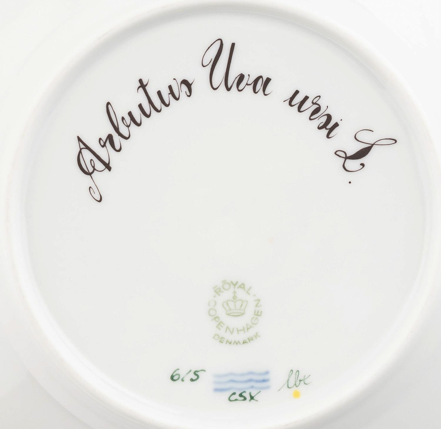 A Set of Eight Royal Copenhagen Flora Danica Porcelain Bread Plates
