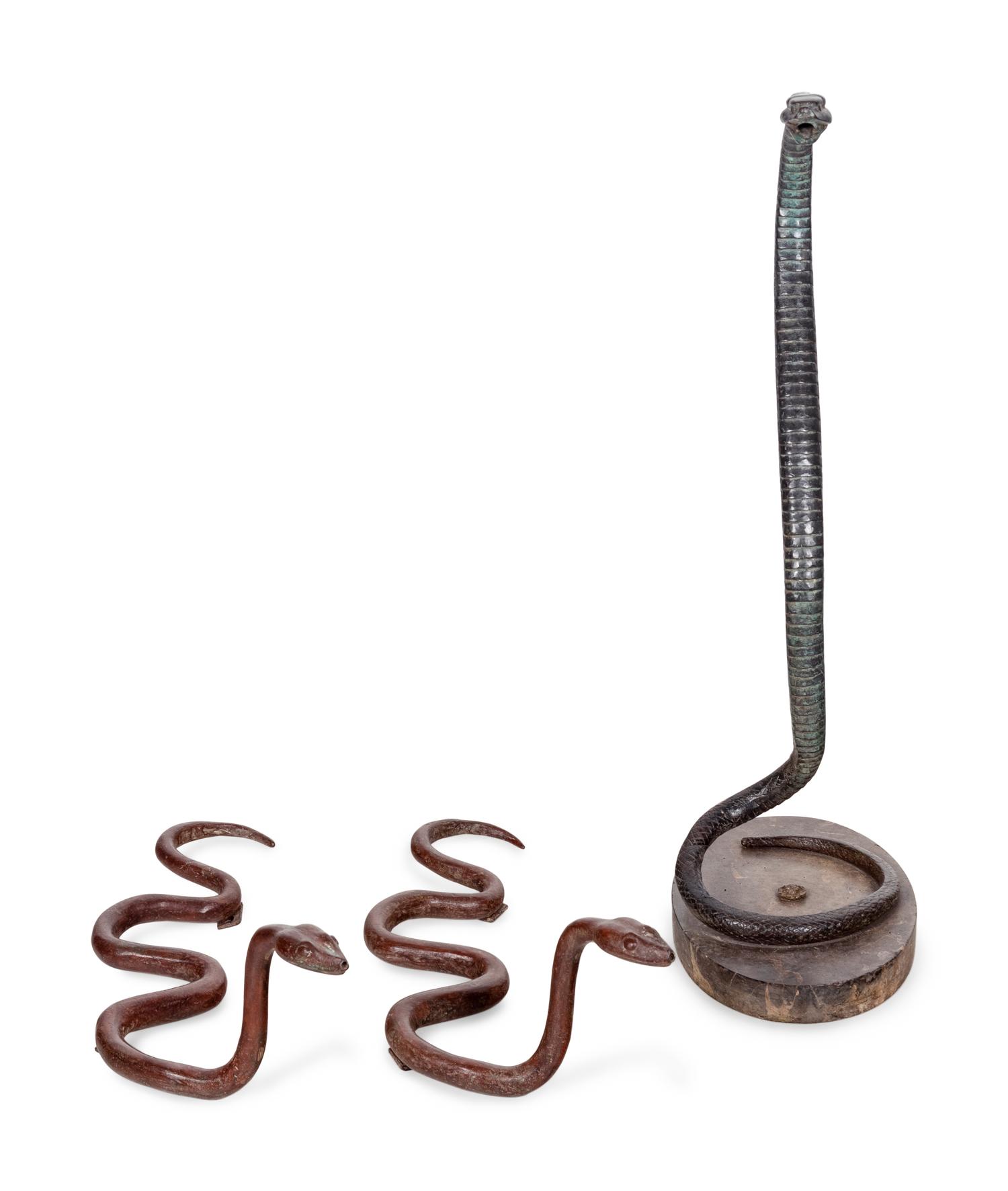 Three Continental Bronze Snakes