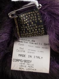 A Roberto Cavalli Royal Purple Suede and Fur Vest, Size 38.