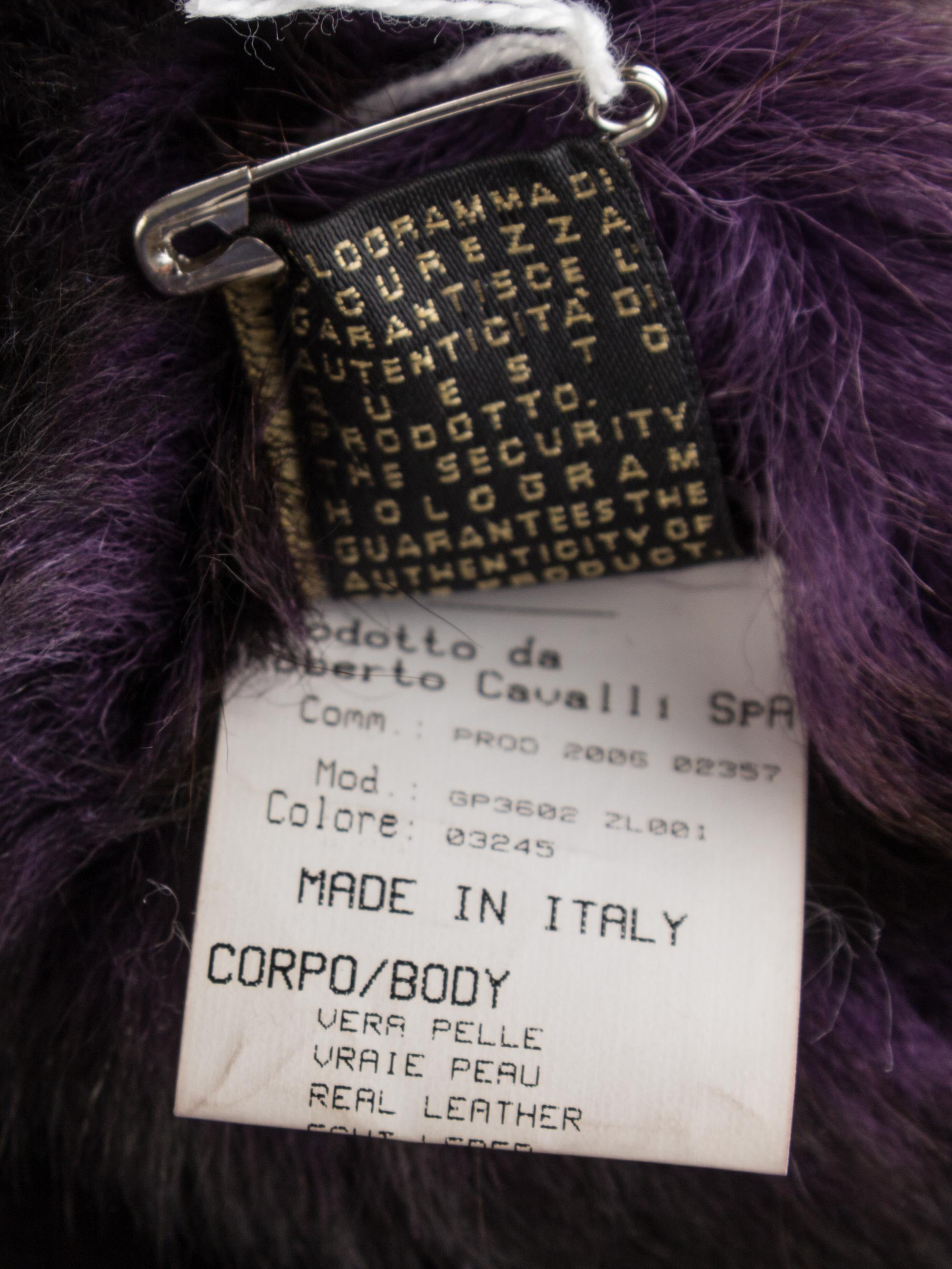 A Roberto Cavalli Royal Purple Suede and Fur Vest, Size 38.
