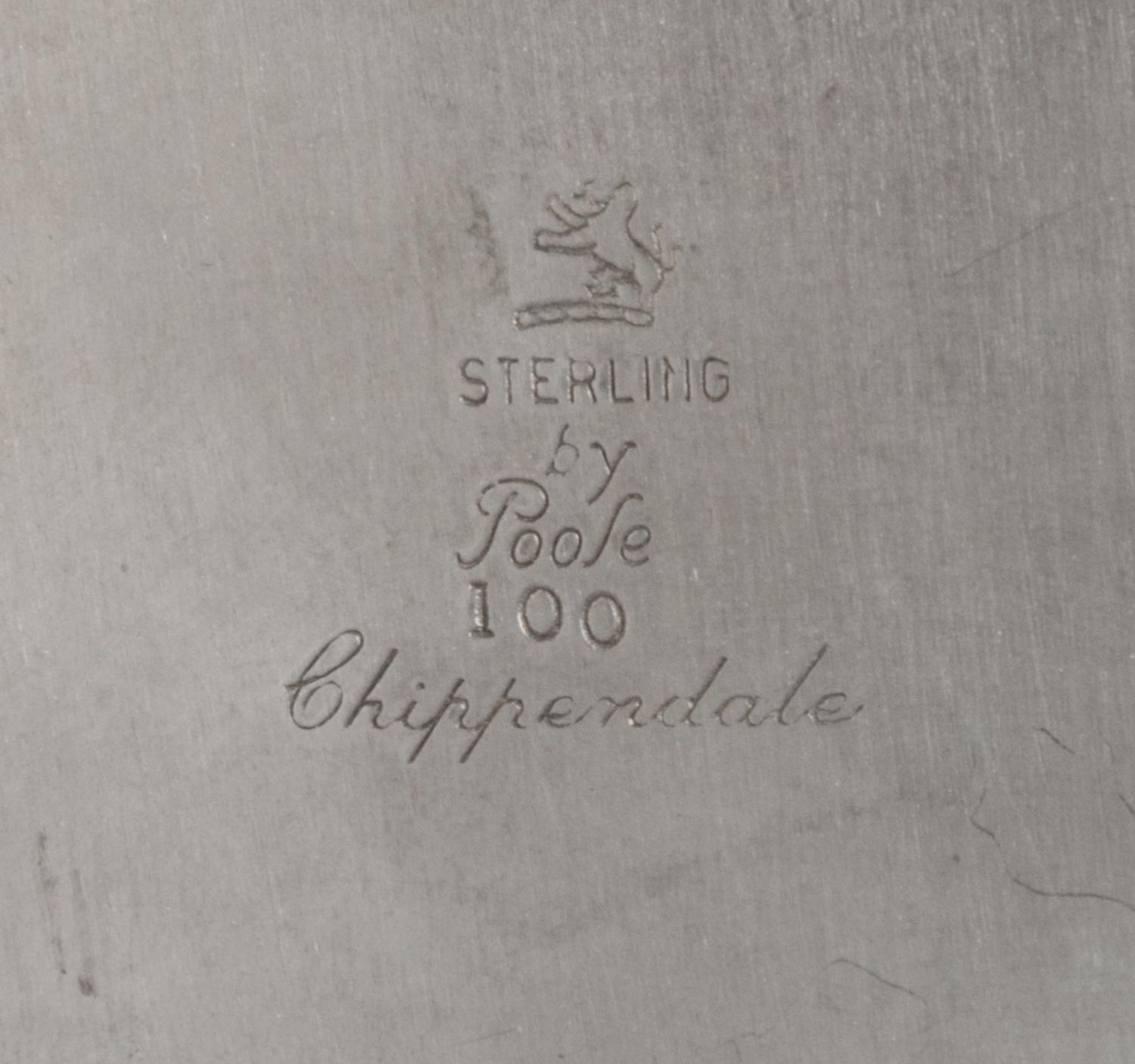 An American Silver Serving Plate, Poole Silver Co., Taunton, MA, Chippendale pattern.