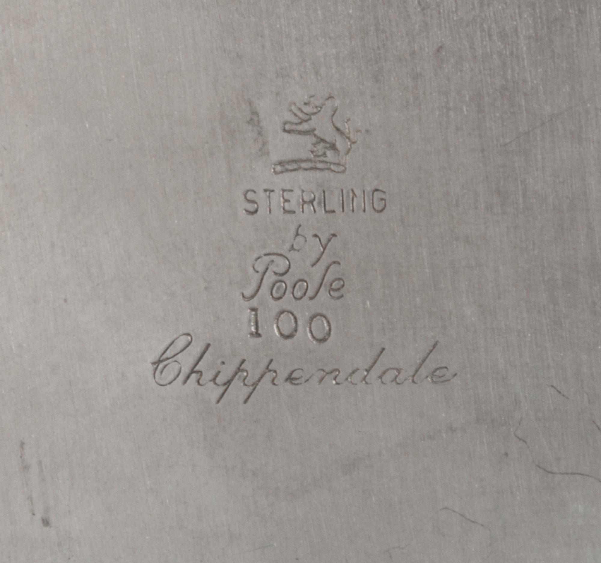 An American Silver Serving Plate, Poole Silver Co., Taunton, MA, Chippendale pattern.