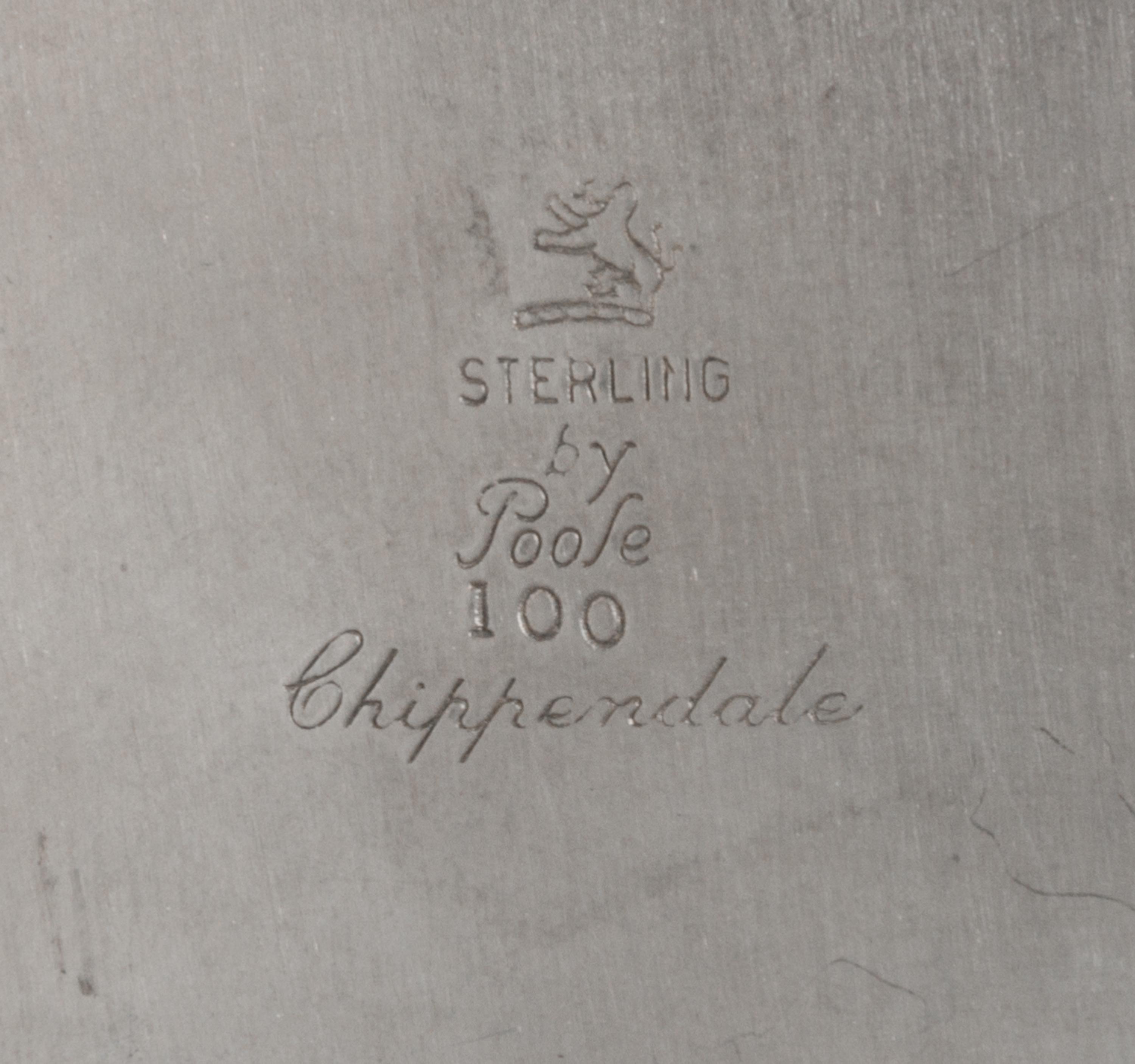 An American Silver Serving Plate, Poole Silver Co., Taunton, MA, Chippendale pattern.
