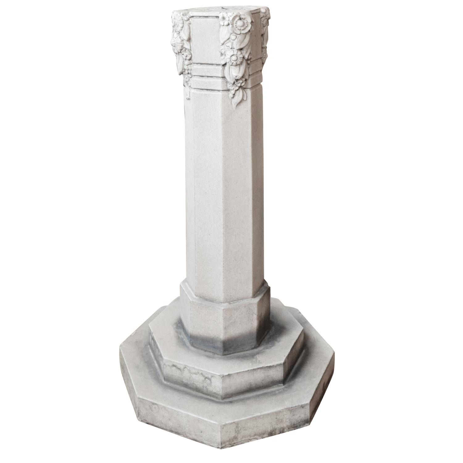 A Glazed Terra Cotta Pedestal 18" W x 18" D x 35" H — United States, Early 20th Century