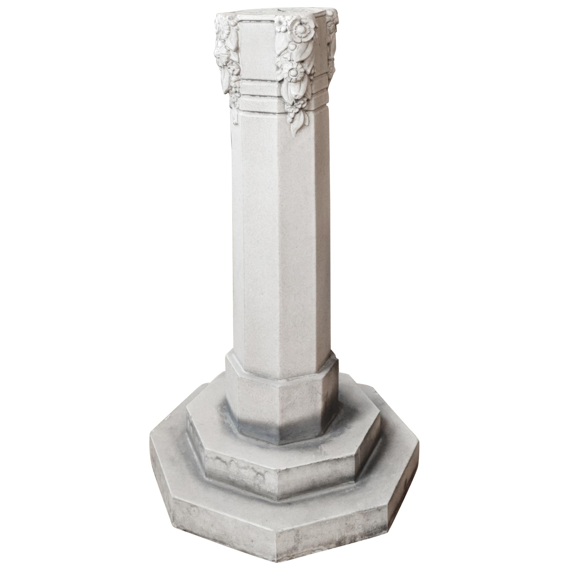 A Glazed Terra Cotta Pedestal 18" W x 18" D x 35" H — United States, Early 20th Century