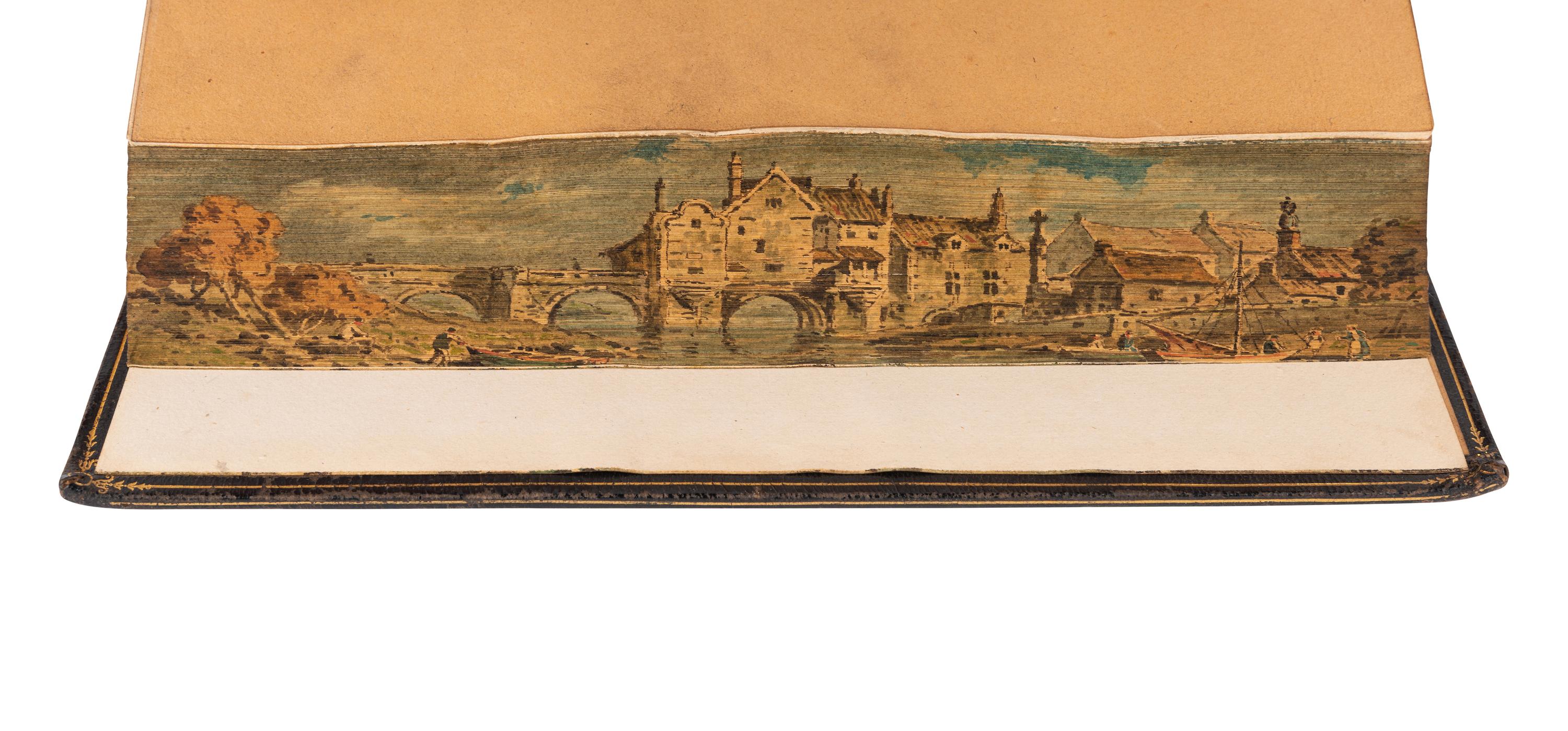 [BINDINGS -- FORE-EDGE PAINTINGS]. A group of 12 works concealing fore-edge paintings depicting country scenes, comprising: