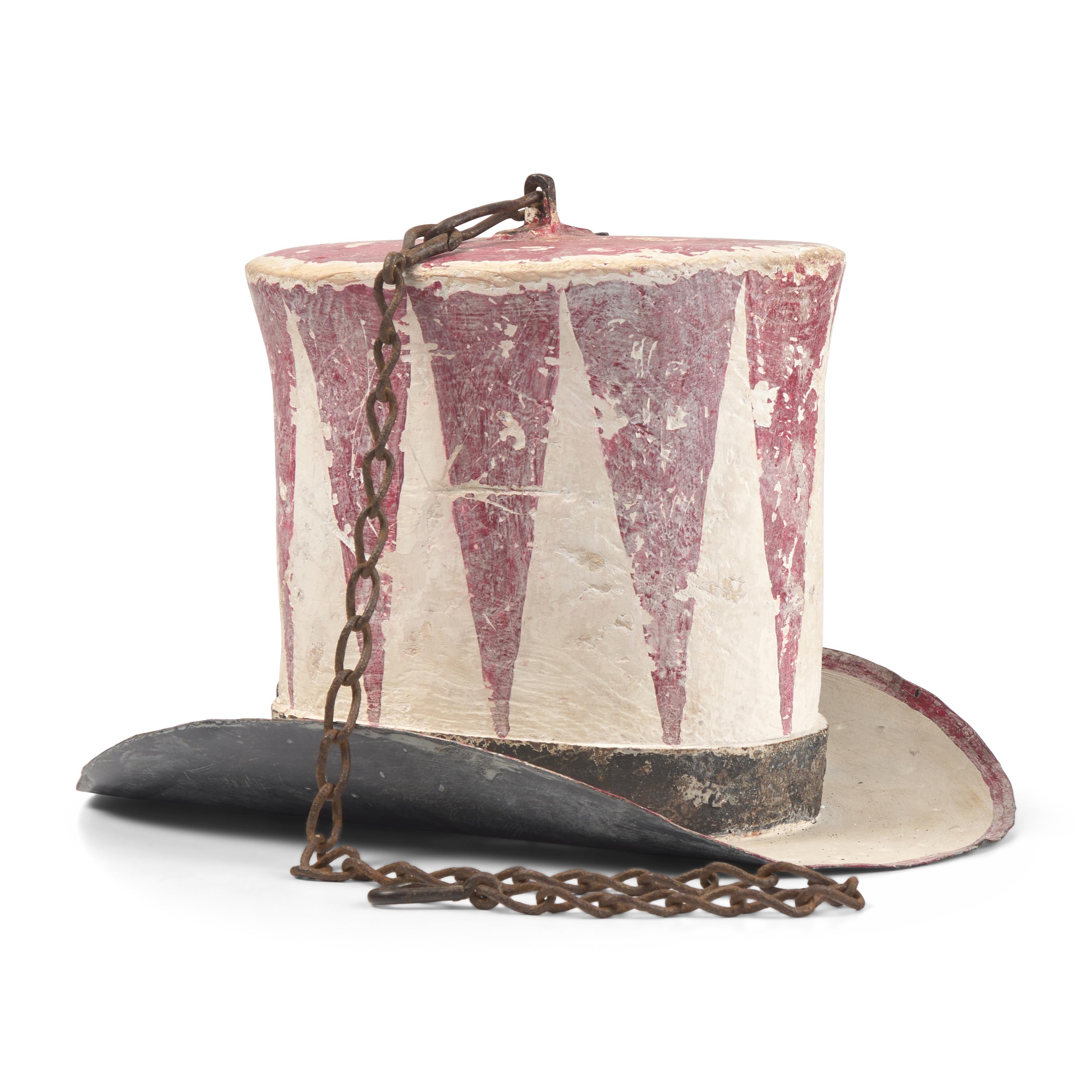 A Painted Wood and Tinware Hatter's Trade Sign
