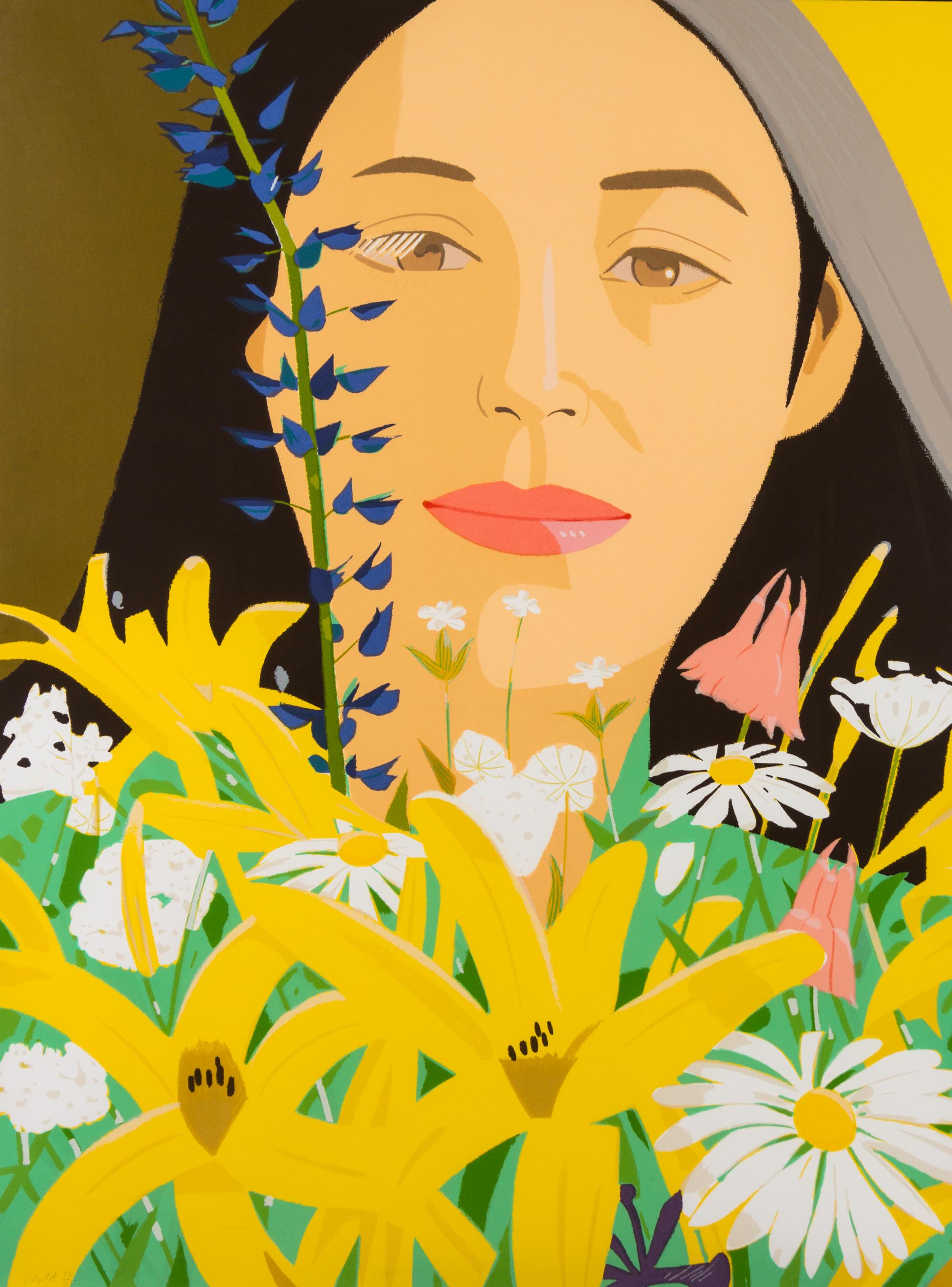 Alex Katz, (American, b. 1927), Ada with Flowers, 1980