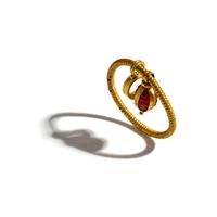 A Roman Gold and Carnelian Earring