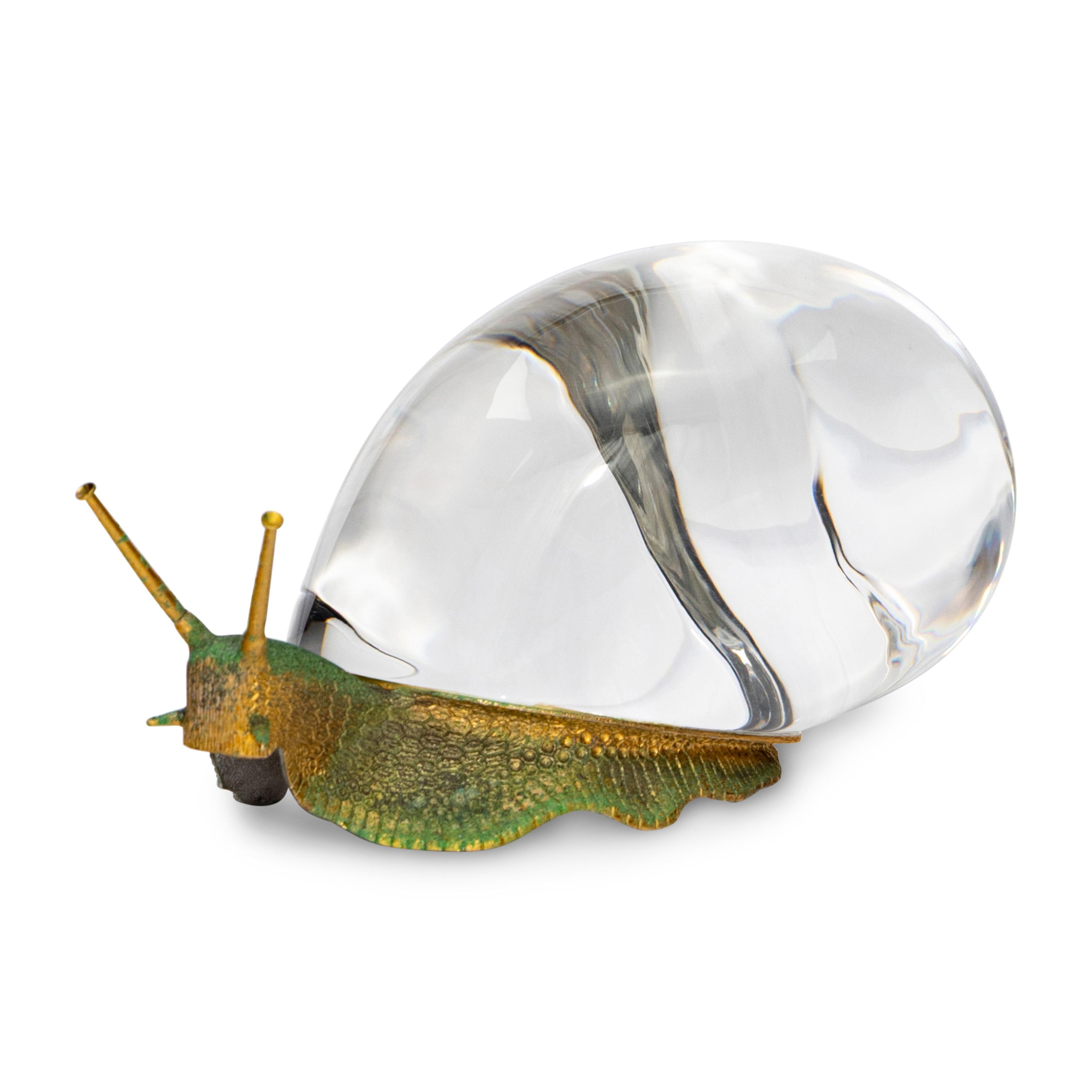 A Steuben Glass, Lapis Lazuli And Vermeil Snail