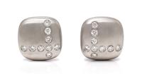 A Pair of 18 Karat White Gold and Diamond Earclips, Carvin French, 17.50 dwts.