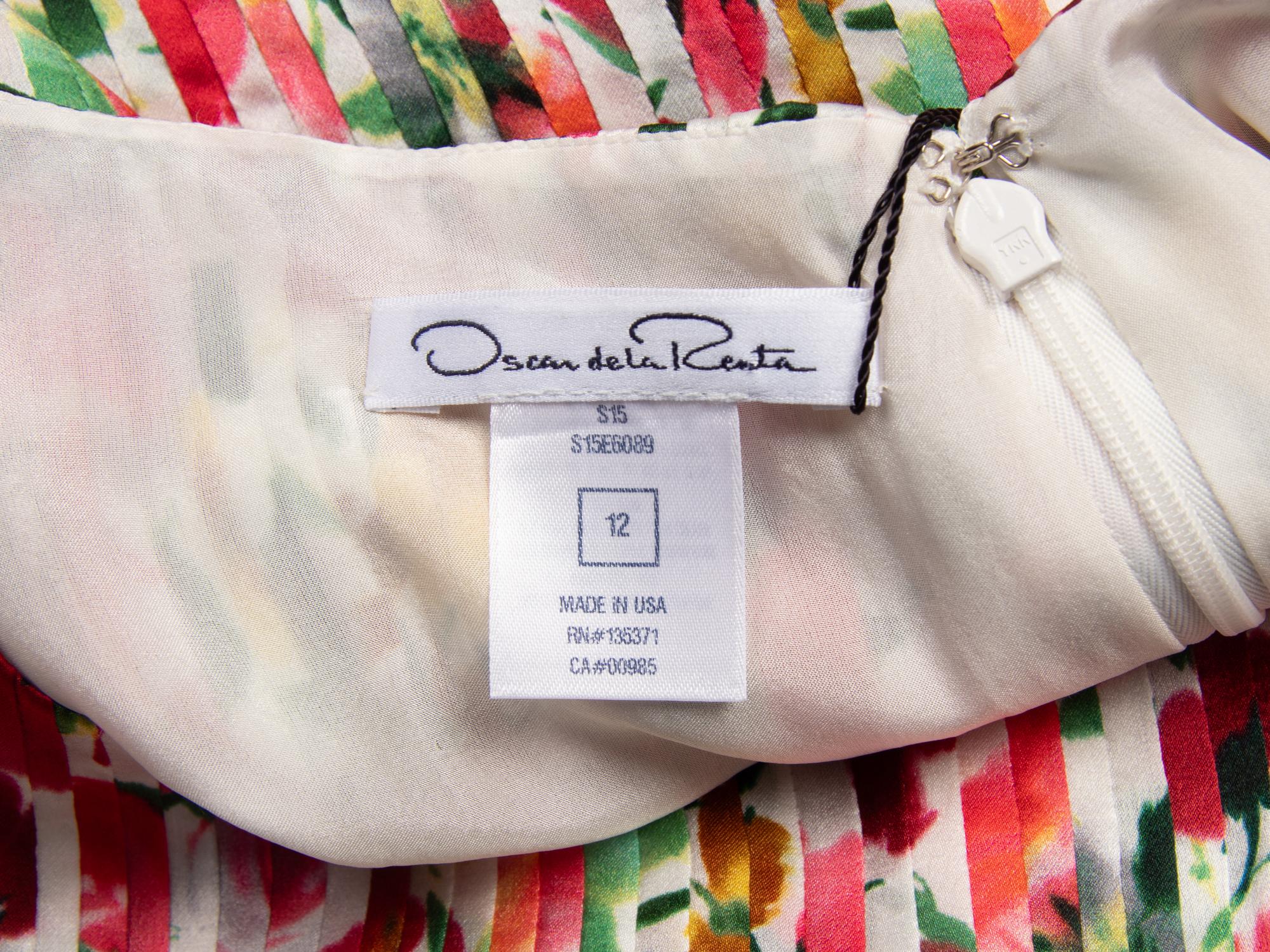Oscar de la Renta, Floral Pintucked Silk Dress