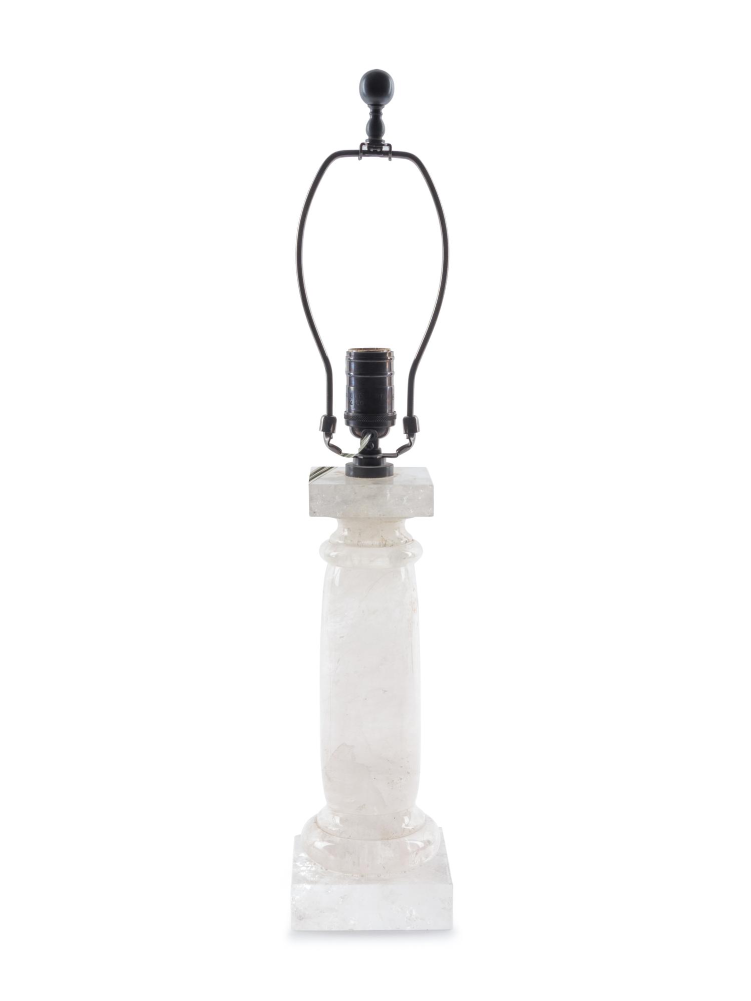 A Rock Crystal Columnar Table Lamp