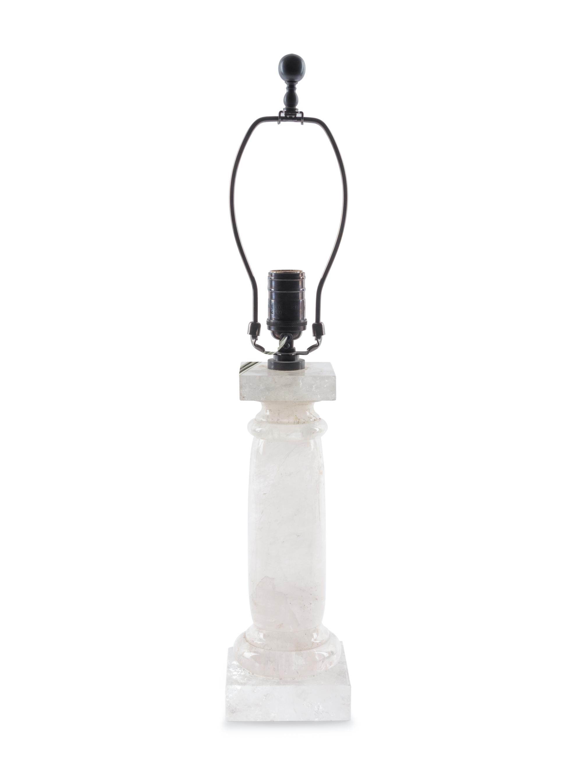 A Rock Crystal Columnar Table Lamp