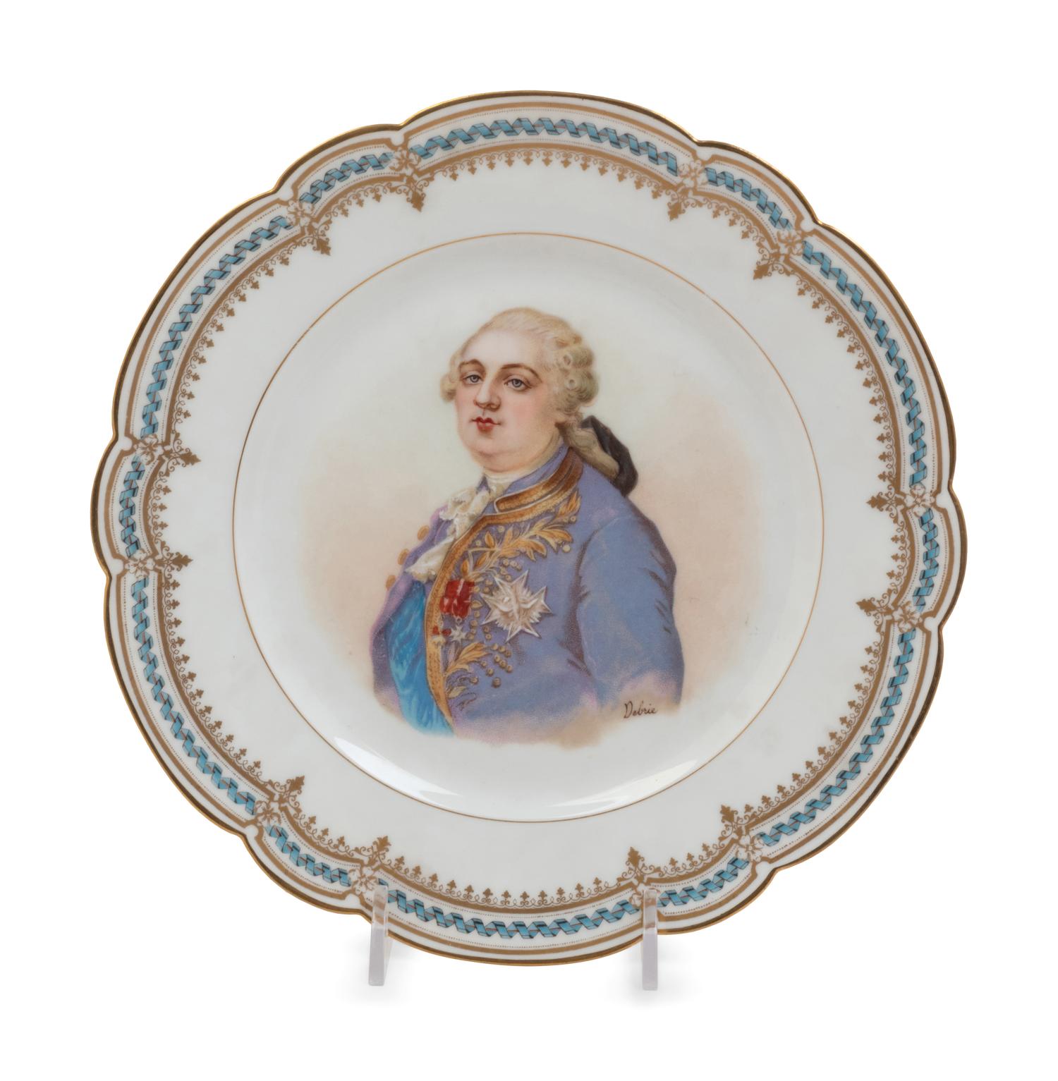 A Set of Twelve Sevres Painted Porcelain Dessert Plates