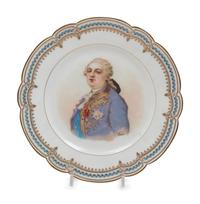 A Set of Twelve Sevres Painted Porcelain Dessert Plates