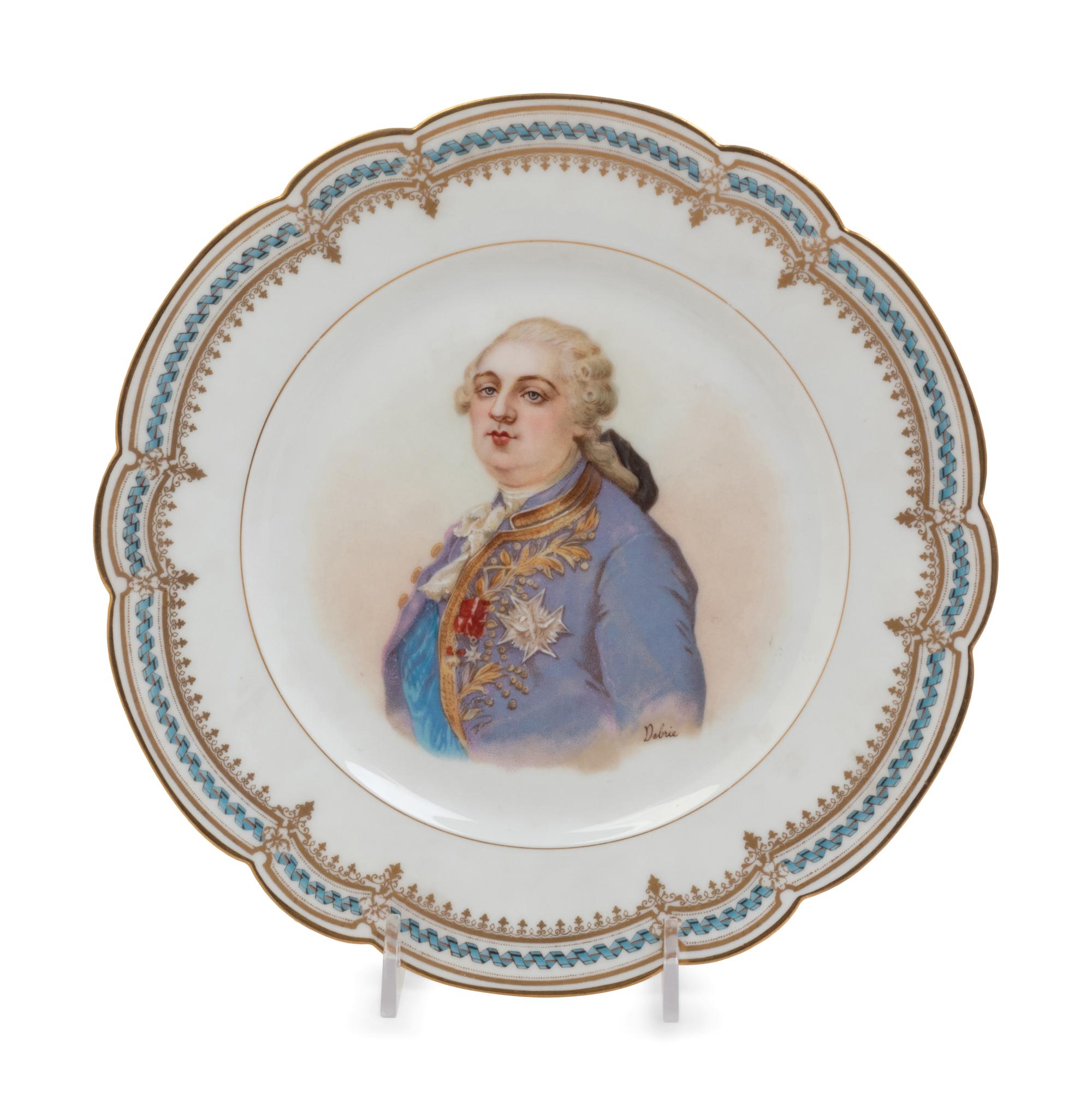 A Set of Twelve Sevres Painted Porcelain Dessert Plates