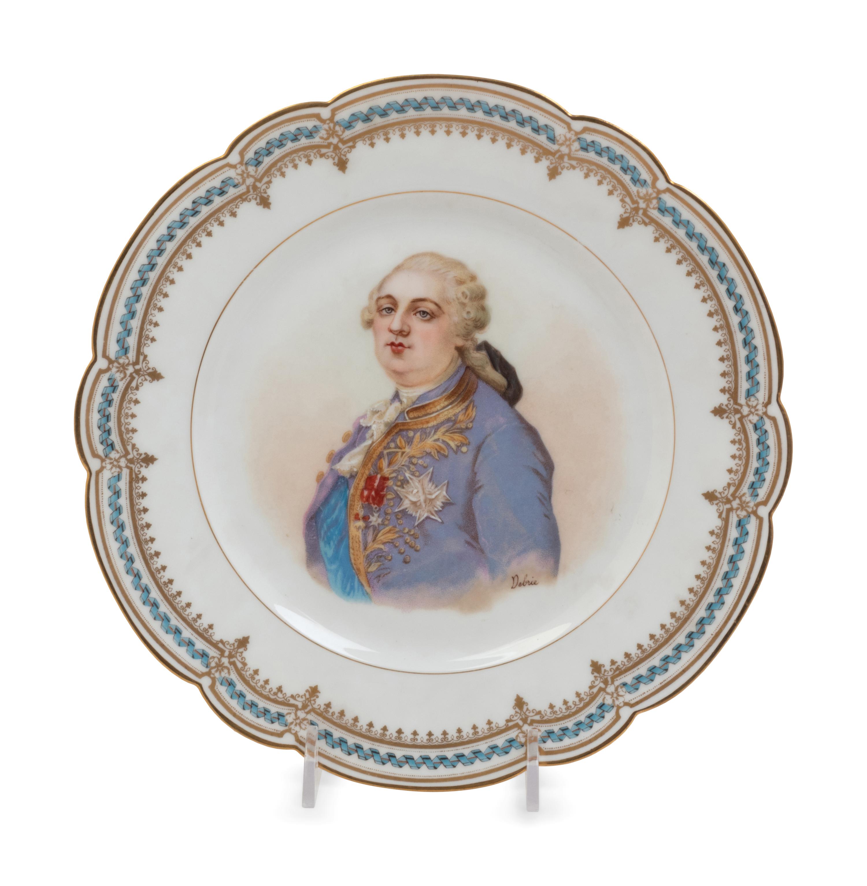 A Set of Twelve Sevres Painted Porcelain Dessert Plates