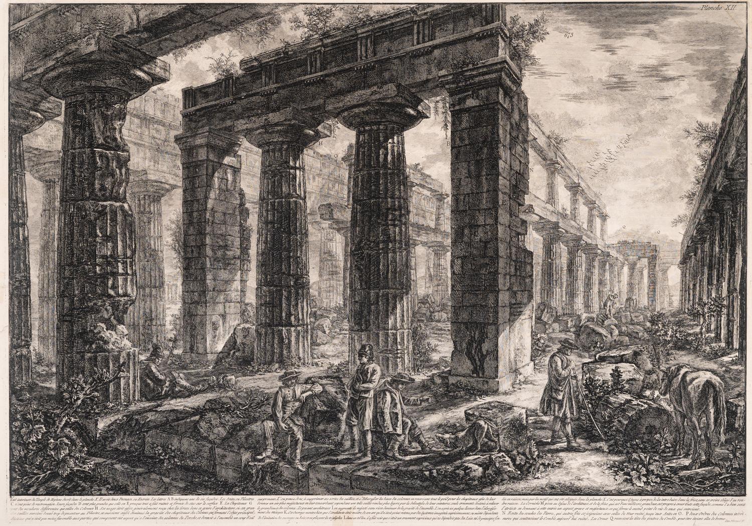 Vue interieure du Temple de Neptune (from Views of Paestum)