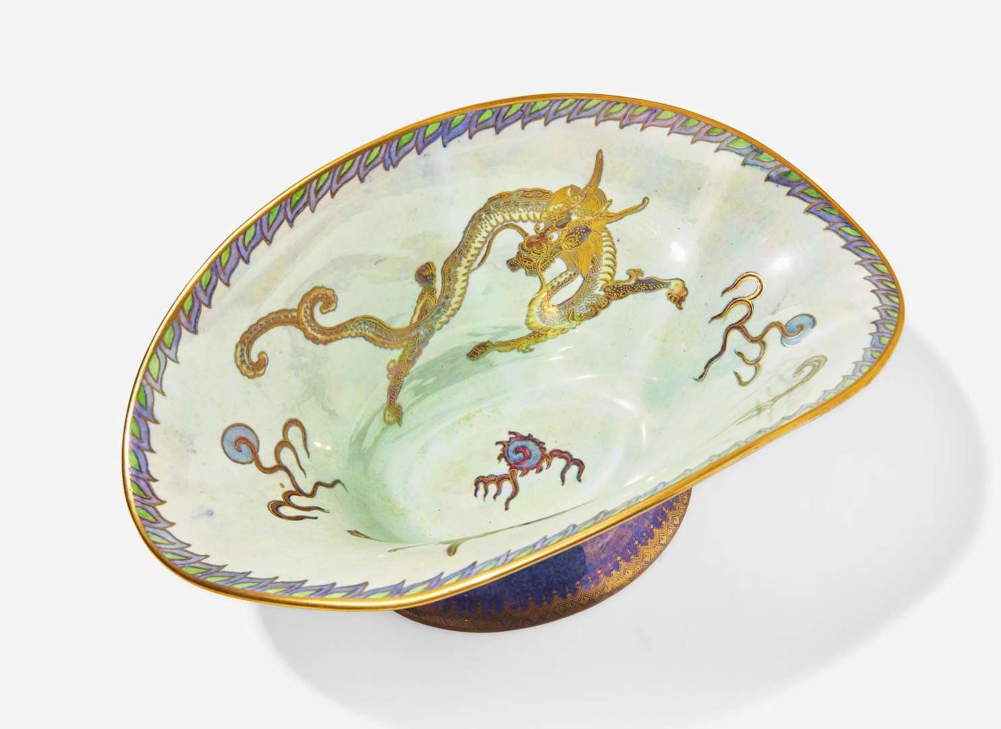A Wedgwood Dragon Lustre Fan-Shaped Centerpiece Bowl, UK, circa 1915