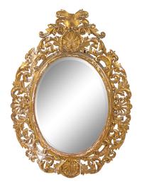 An Italian Baroque Style Giltwood Mirror