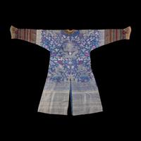 A Chinese Blue Gauze Formal Dragon Robe, Jifu, Late 19th-Mid 20th Century 晚清-民國 藍納紗吉服龍袍