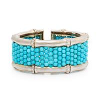 Mish, Turquoise, Diamond, and White Gold Cuff Bracelet